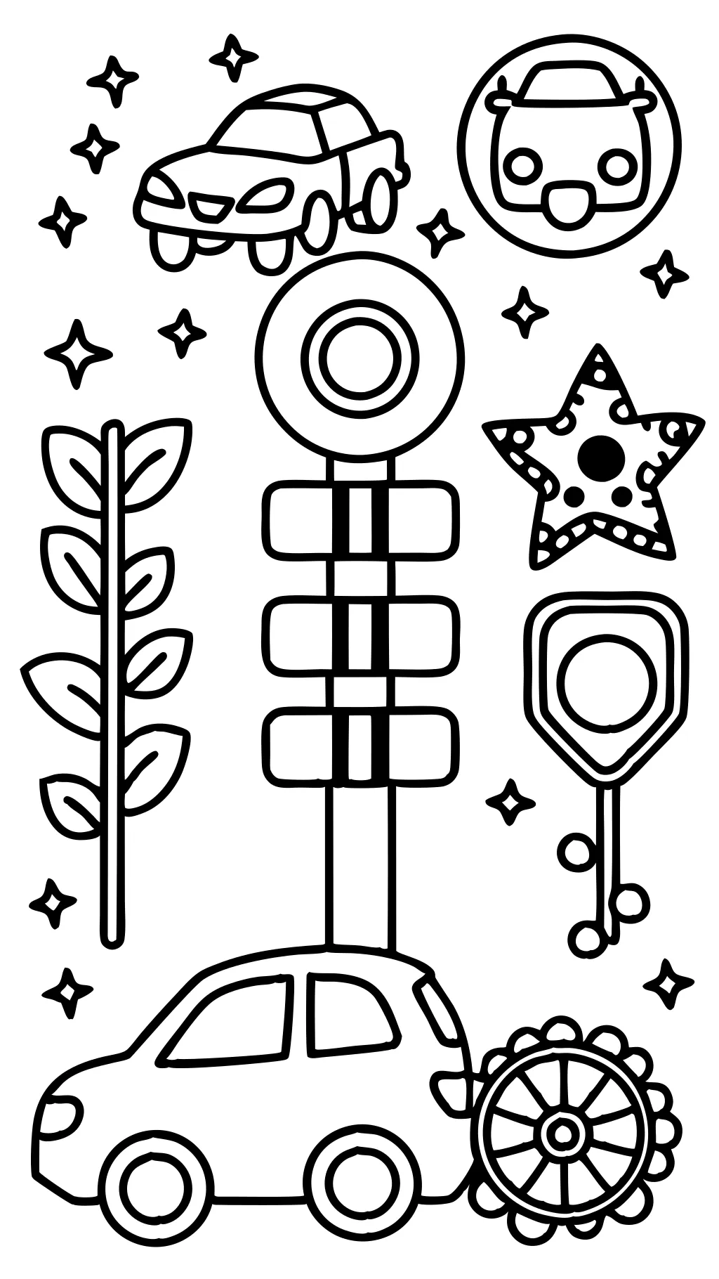 coloring page of a traffic light